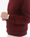 Camisola Decote V 100% Merino em Bordeaux