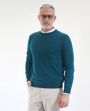 Light Green Crew Neck Sweater 100% Wool