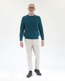 Light Green Crew Neck Sweater 100% Wool