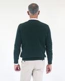 Dark Green Crew Neck Sweater 100% Wool