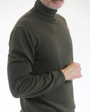 Dark Green Turtleneck 100% Merino Wool