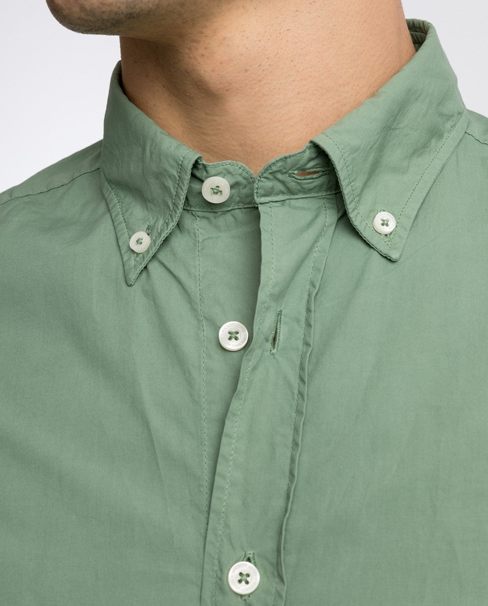 Camisa Casual 100% Algodón en Verde Oliva