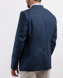 Casaco Casual 100% Linho em Azul Escuro