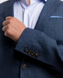 Casaco Casual 100% Linho em Azul Escuro