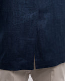 Casaco Casual 100% Linho em Azul Escuro