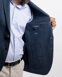 Casaco Casual 100% Linho em Azul Escuro