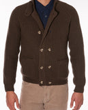 Chaqueta de Punto 100% Lana en Marrón Claro