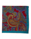 Lenço de Bolso 100% Seda em Azul Turquesa