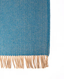 Turquoise Blue Blanket 100% Wool